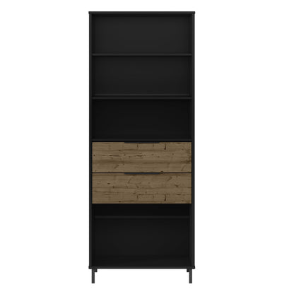 Madrid Bookcase Black/Acacia Effect