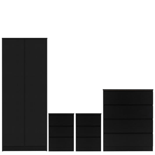 Malvern 2 Door Wardrobe Bedroom Set Black