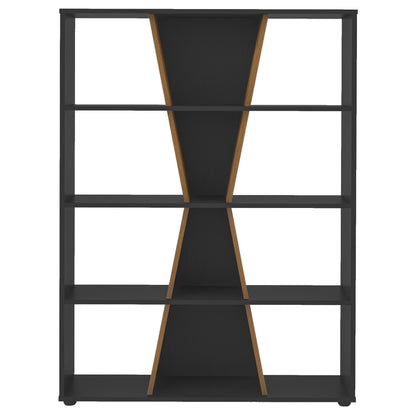 Naples Medium Bookcase  Black/Pine Effect