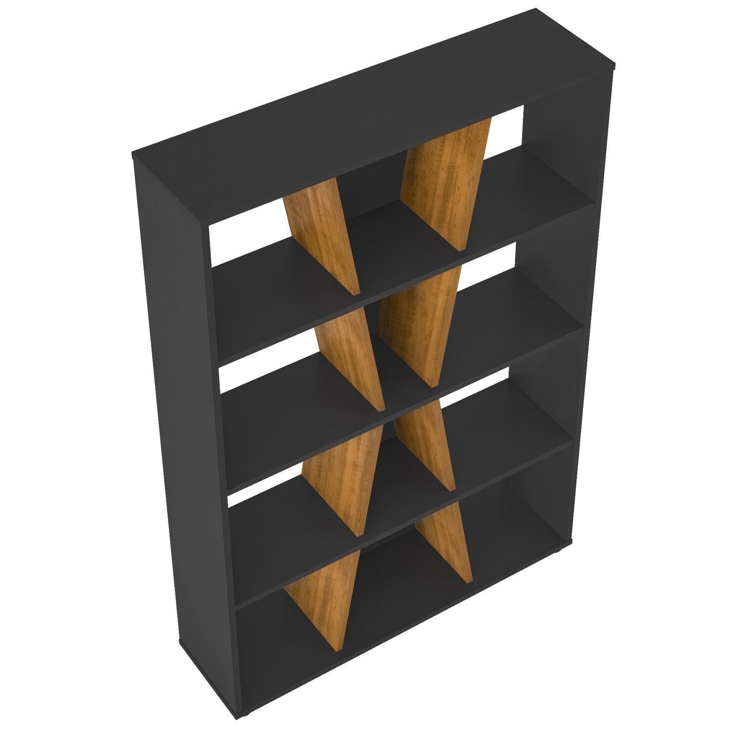 Naples Medium Bookcase  Black/Pine Effect