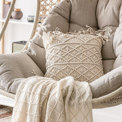 Pearl Rattan Garden Hanging Egg Chair with Stand