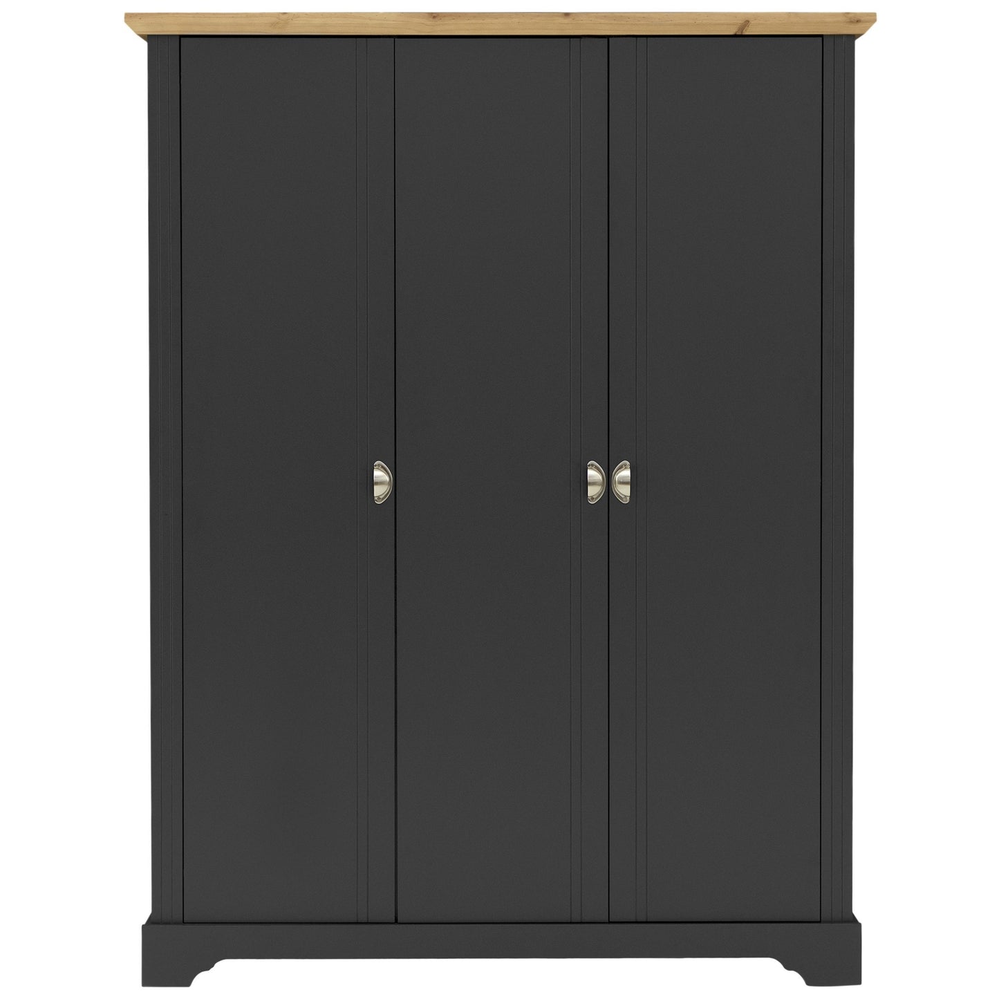 Toledo 3 door wardrobe-Grey/Oak effect