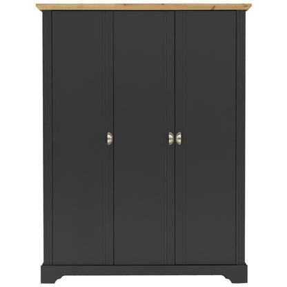 Toledo 3 door wardrobe-Grey/Oak effect