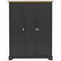 Toledo 3 door wardrobe-Grey/Oak effect