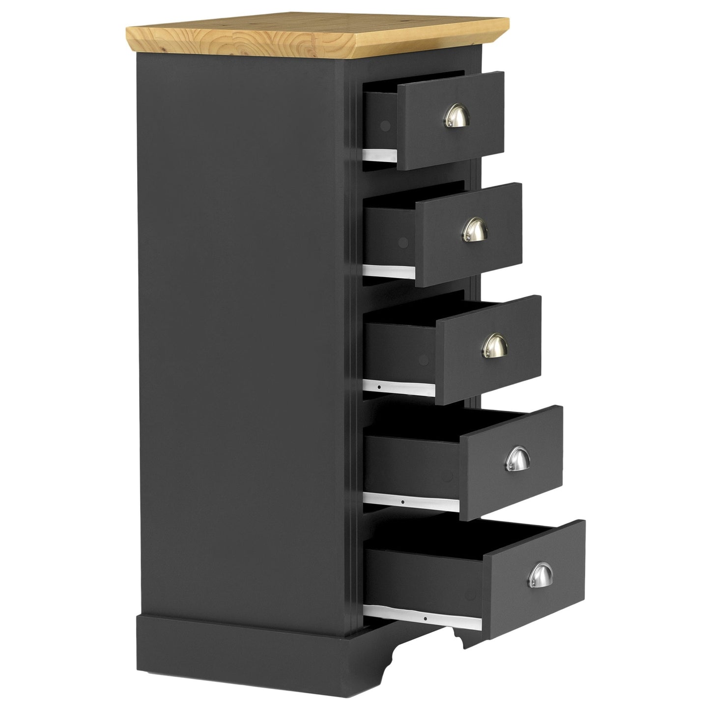 Toledo 5 Drawer Grey/Oak Effect
