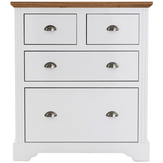 Toledo 2+2 Drawer Chest  White/Oak Effect