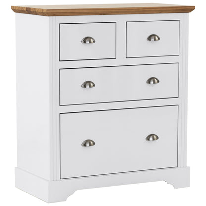 Toledo 2+2 Drawer Chest  White/Oak Effect
