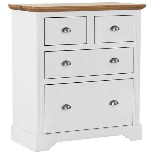 Toledo 2+2 Drawer Chest  White/Oak Effect