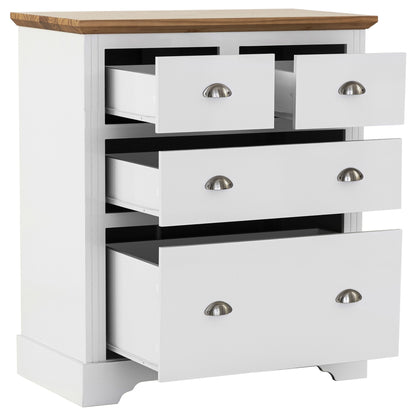 Toledo 2+2 Drawer Chest  White/Oak Effect