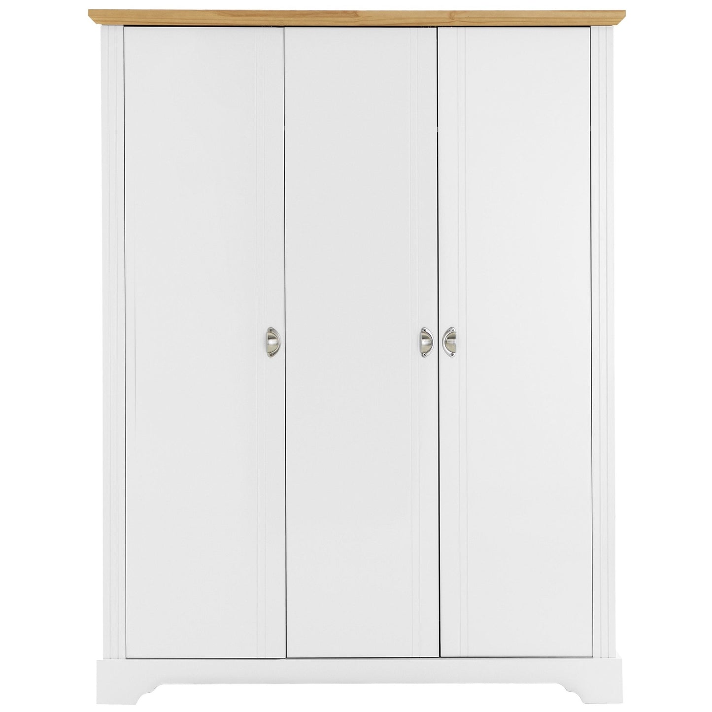 Toledo 3 Door Wardrobe-White/Oak effect