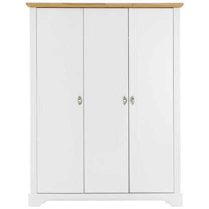 Toledo 3 Door Wardrobe-White/Oak effect