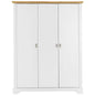 Toledo 3 Door Wardrobe-White/Oak effect