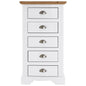 Toledo 5 Door Narrow Chest  White/Oak Effect
