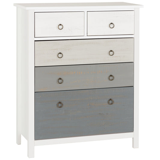 Vermont 3+2 Drawer Chest White/Grey