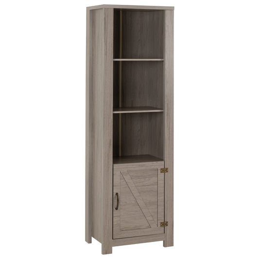 Zurich 1 Door Bookcase  Grey Wood Grain
